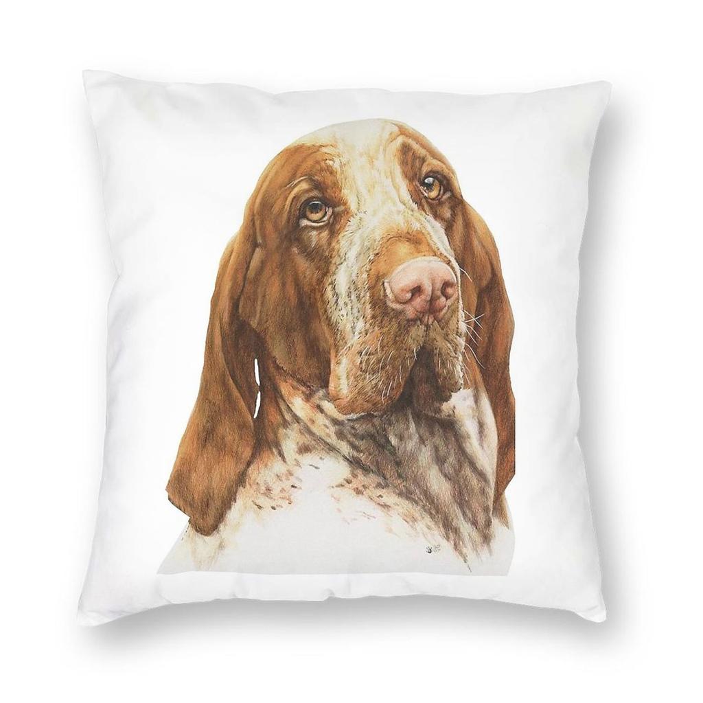 Bracco Italiano Face Square Pillowcase Polyester Linen Velvet Creative Decorative Throw Pillow Case Home Cushion Cover Wholesale
