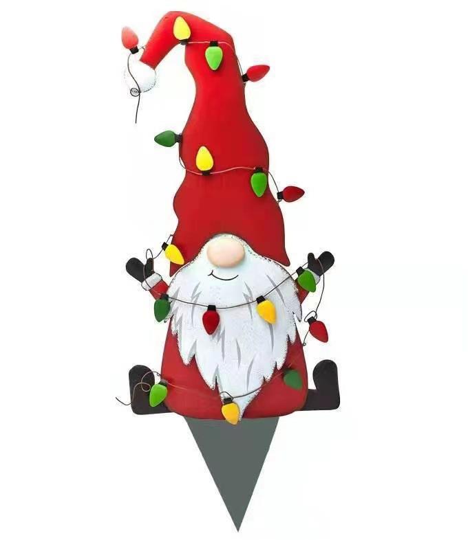 Garden Decor for Outside, Gnomes Iron Decoration Plugin for Decor, Yard Art Stakes for Lawn Backyard Porch Garden Decorations