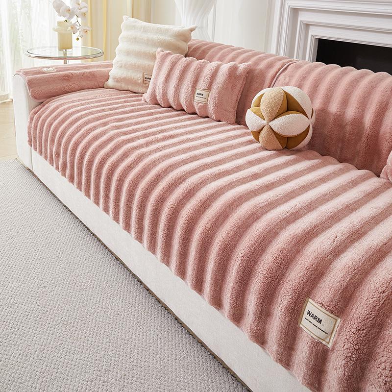 

1 шт. Імітація кролячого оксамиту Однотонна плед-покривало для дивана Зимове Товсте Протиковзке Тепле Покривало-чохол для дивана Подушка для вітальні Сучасний Домашній Декор Рушник 70x70cm