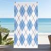Retro Abstract Geometric Beach Towel Boho Irregular Stone Shape Color Block Print Soft Absorbent Quick Dry Beach Blanket