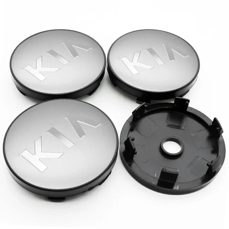 4 Stück 60mm Auto Radnabenabdeckungen Felgenabdeckung Plakette Emblem Aufkleber Zubehör für KIA Rio Ceed Sportage Cerato Sorento K3 K5
