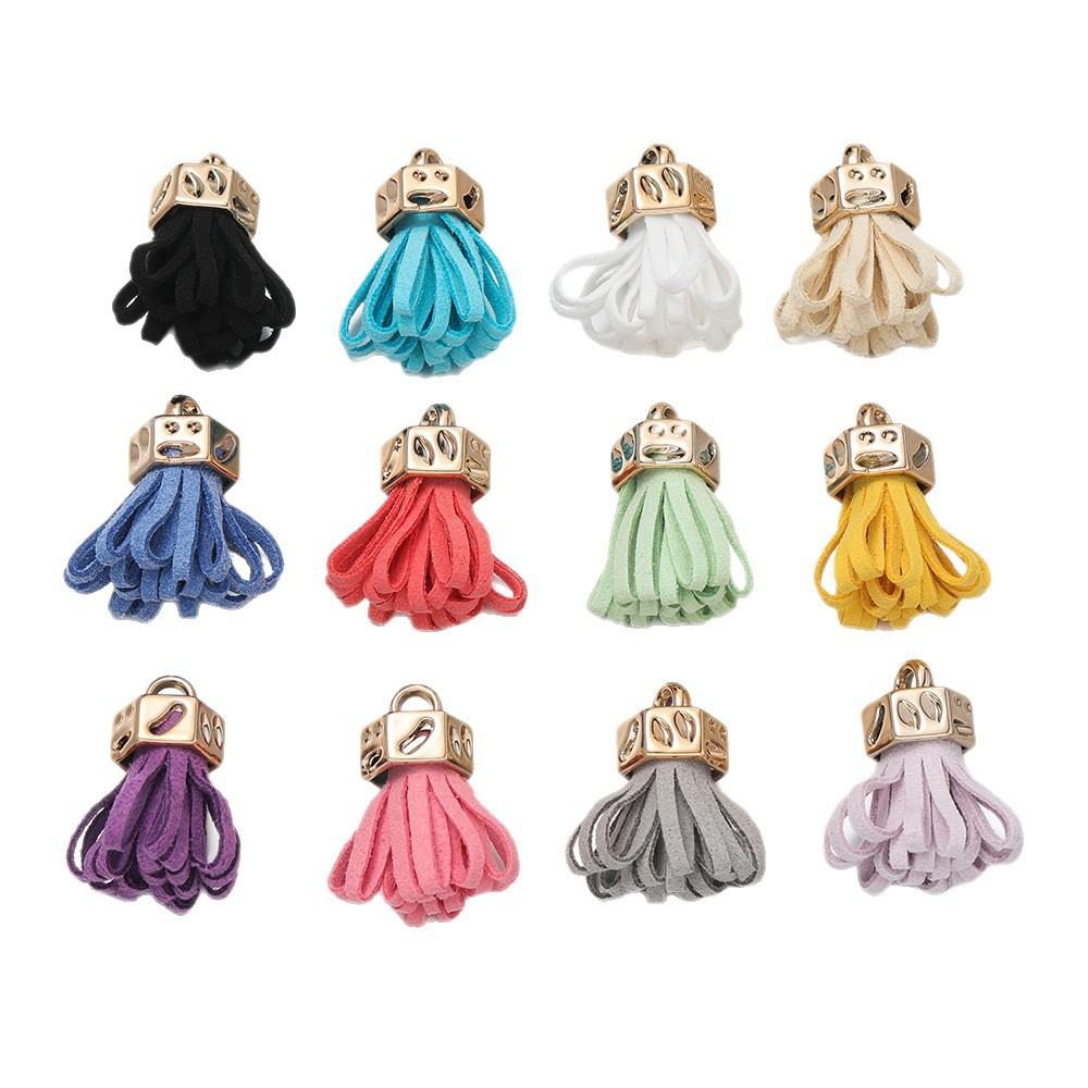 10pcs DIY Jewelry Leather Velvet Small Fringed Earrings Hair Accessories