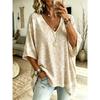 Printed Plus-Size Women's V-Neck Batwing Sleeve T-Shirt Bohemian Ethnic Print Loose Top Summer Comfortable Breathable Daily Commute Casual