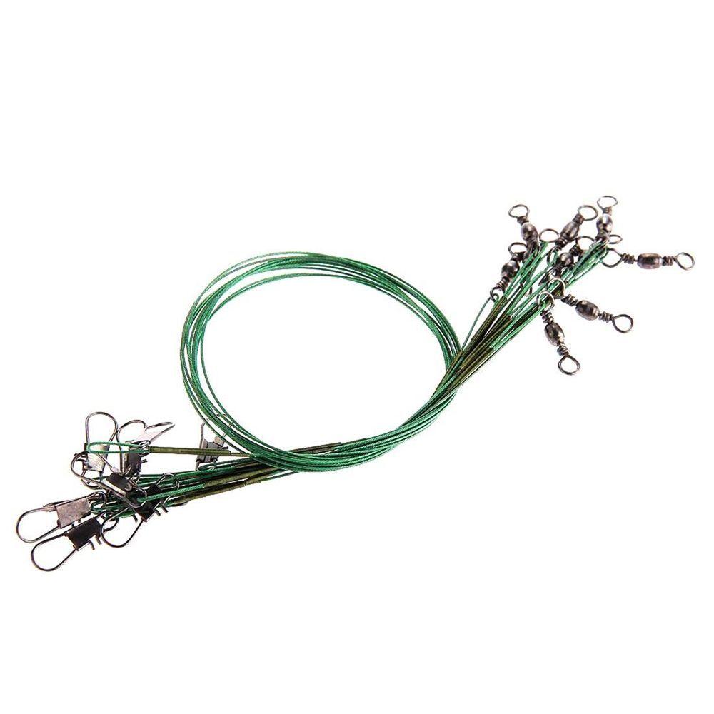 

Kit Set Fish Tackle Rig Spinner Spinning 28cm Steel Dark Green Fishing Leader Wire Line Tool