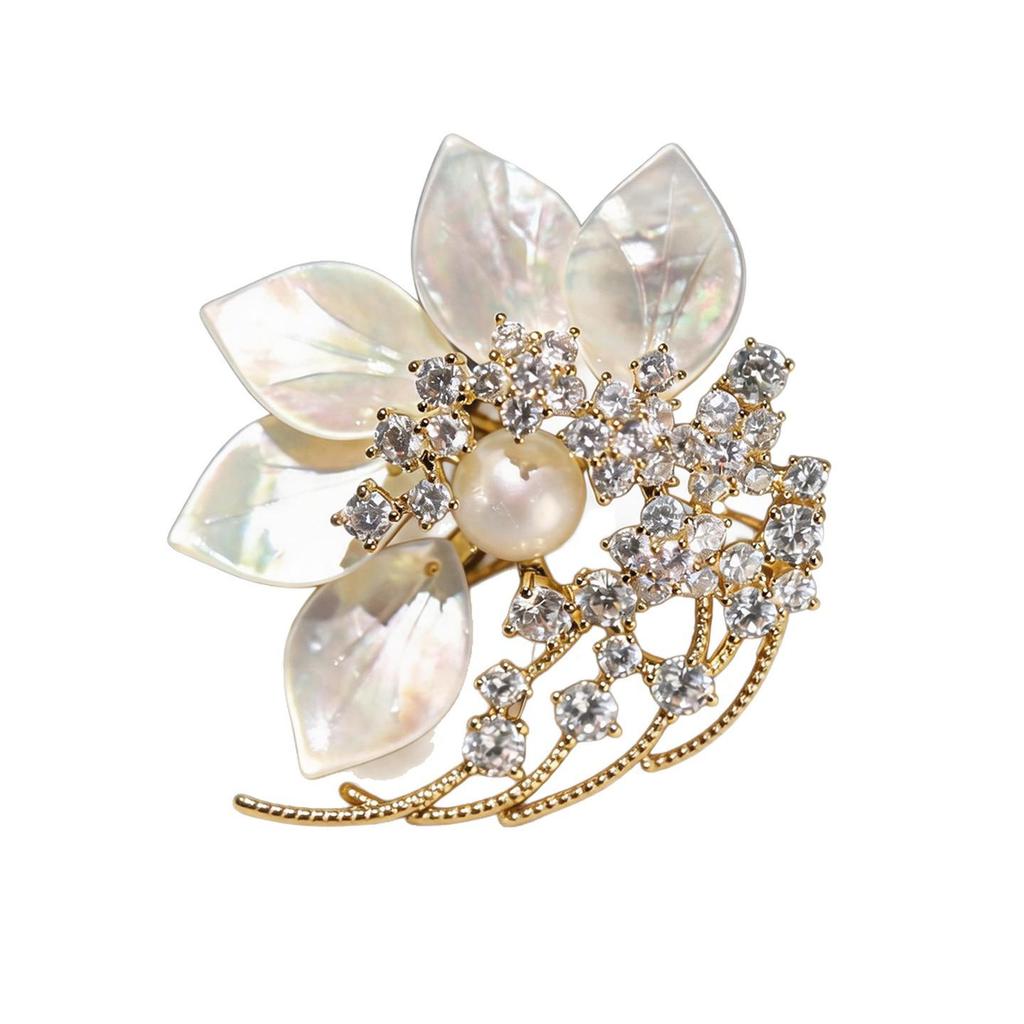 Bo Xin Yun Luxury Pearl Seashell Floral Brooch
