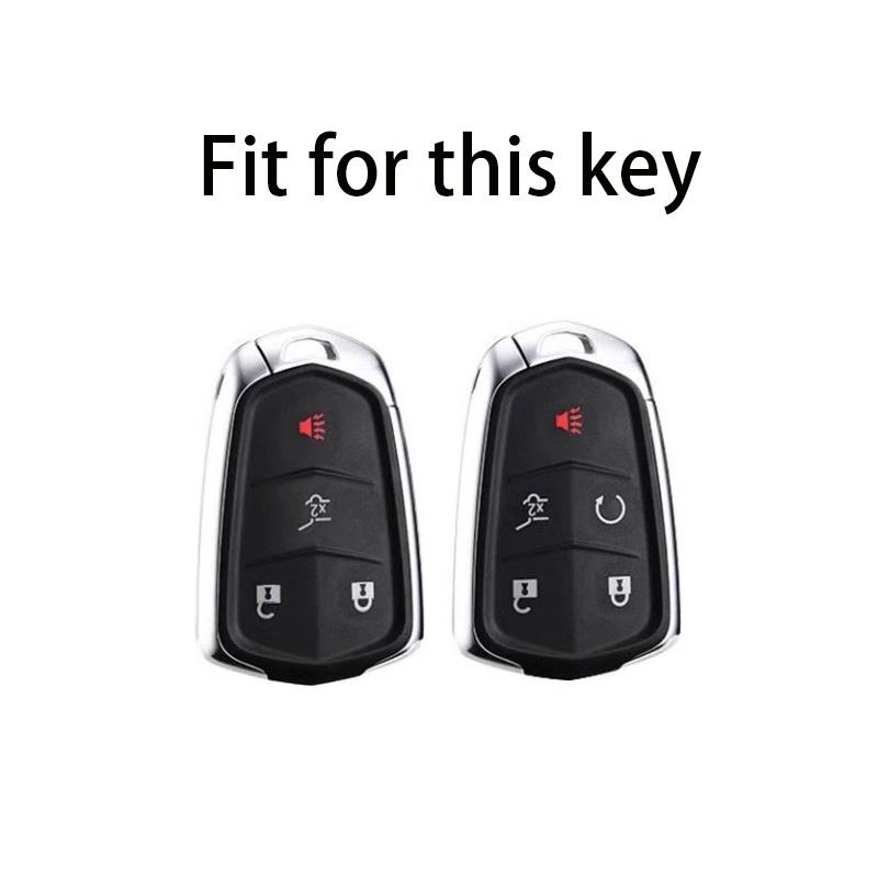 cvpys7 TPU Car Key Case Cover For Cadillac ATS CT6 CTS DTS XT5 Escalade ESV SRX STS XTS ELR 2014 - 2018 Remote Key Holder Keychain