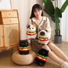 Silly Hamburger Cat Plush: Siamese & Calico Cloth Doll Pillow for Girls