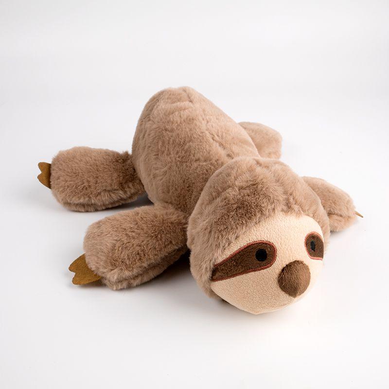 

Pet Supplies Dog Sound Stuffed Toy Molar Bite Accompany Soothing Stuffy Cute Monkey Raccoon Toy Light brown sloth(Gnawing sound)