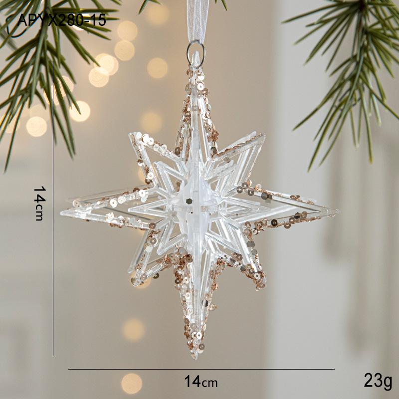 Christmas 3D Star Pendant Christmas Ornament Exploding Star Christmas Tree Pendant Atmosphere Decoration Supplies