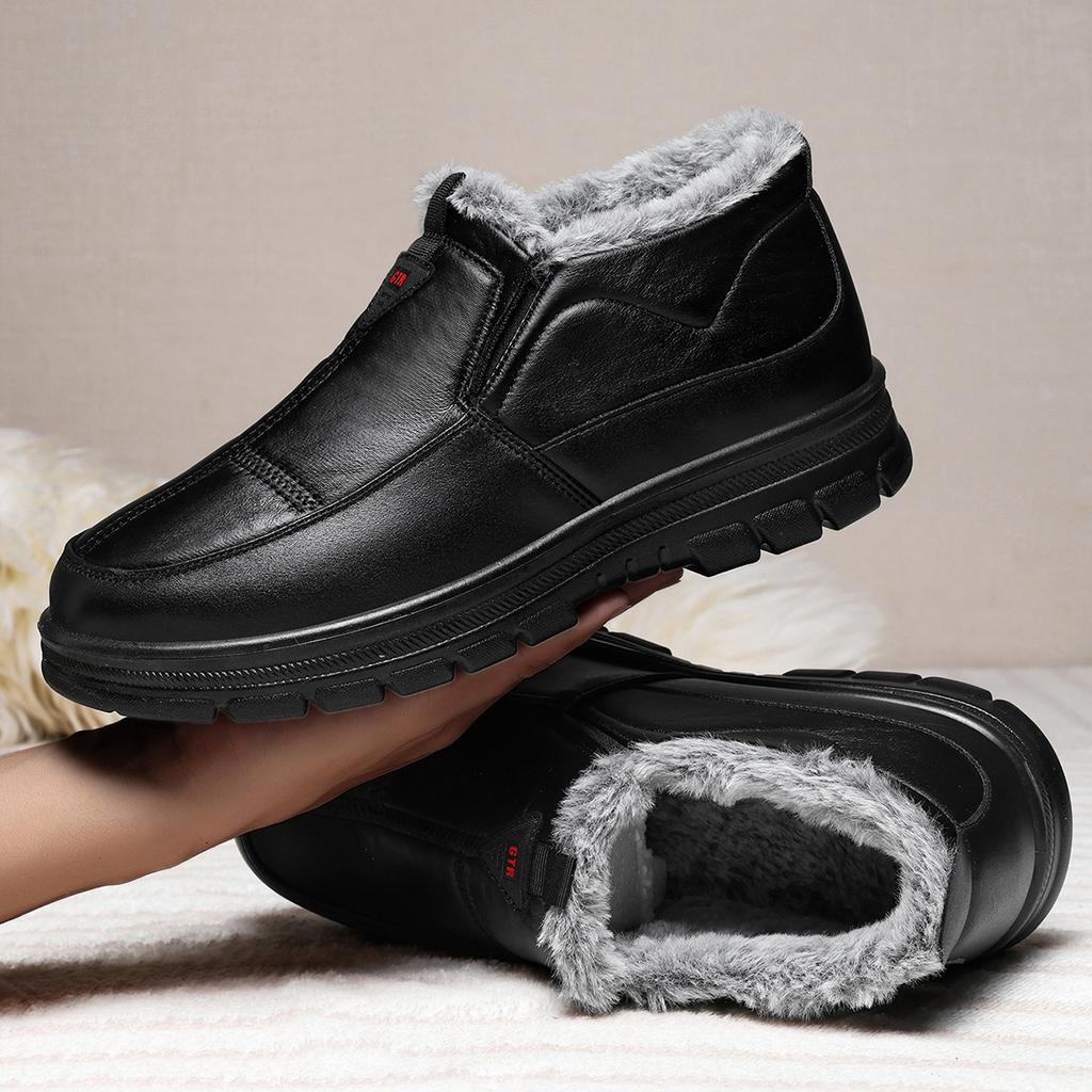 Winter warme lässige Herren Baumwollschuhe gefüttert verdickt rutschfest bequem Schneestiefel