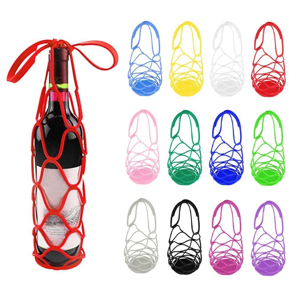 Silicone Storage Bag,Silicone Storage Bag Breathable Mesh Bag Storage,Folding Portable Wine Bottle Tote Bag, Silicone Placemat