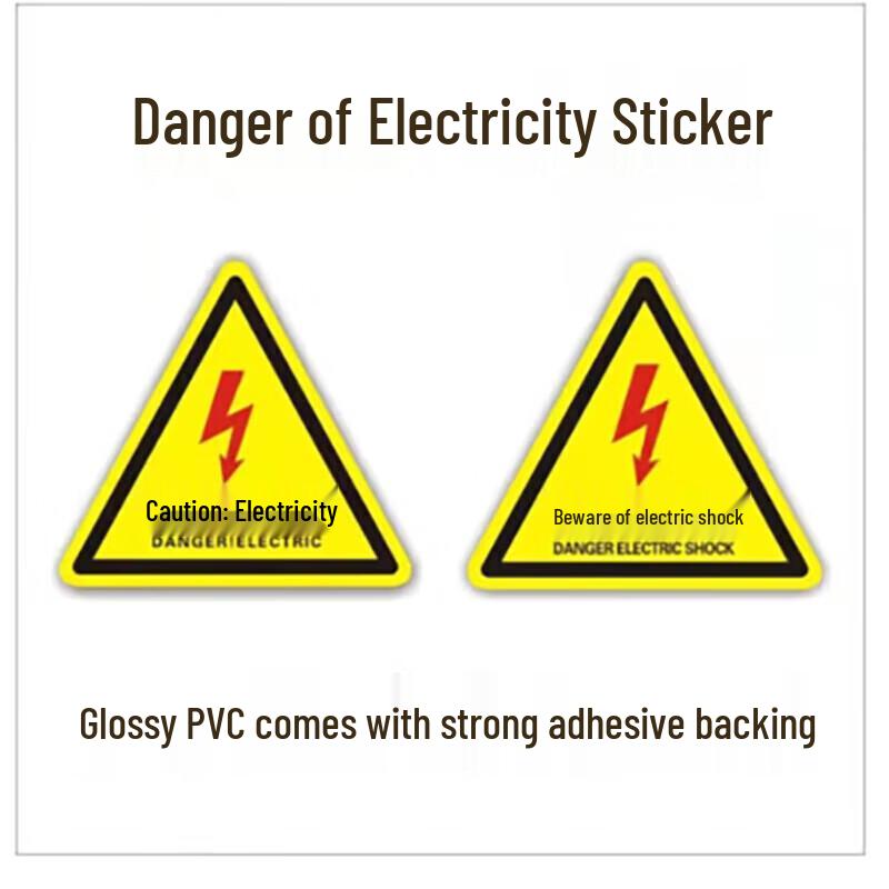 Electric Hazard Triangle Warning Sticker