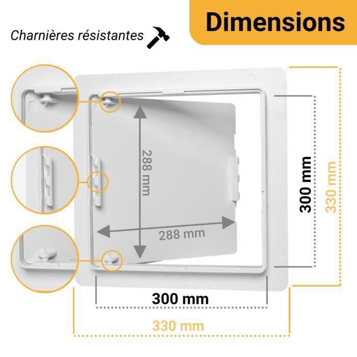 Panneau d'accès - proxinova - trappe de visite - 300x300 mm - plastique abs - intérieur