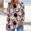 Women's Halloween Print Pullover Sweatshirt Crew Neck Long Sleeve Casual Loose Fit Top for Fall and Winter