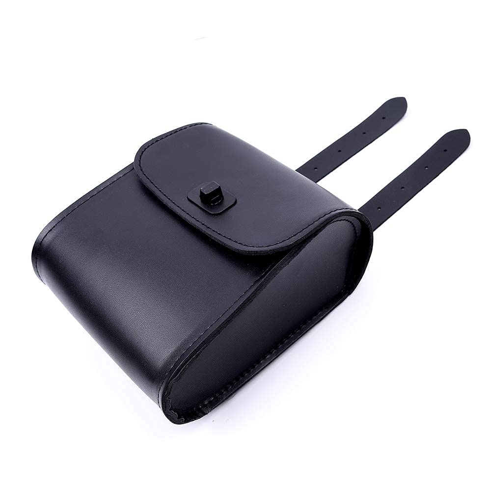 ZSADZS Motorcycle Side Bag Luxury Tool Bag Travel Touring Leather Bag Waterproof Leather (Black)