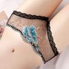 Women Transparent Panties Embroidery Floral Lace Briefs Sexy Mesh Underwear Girl