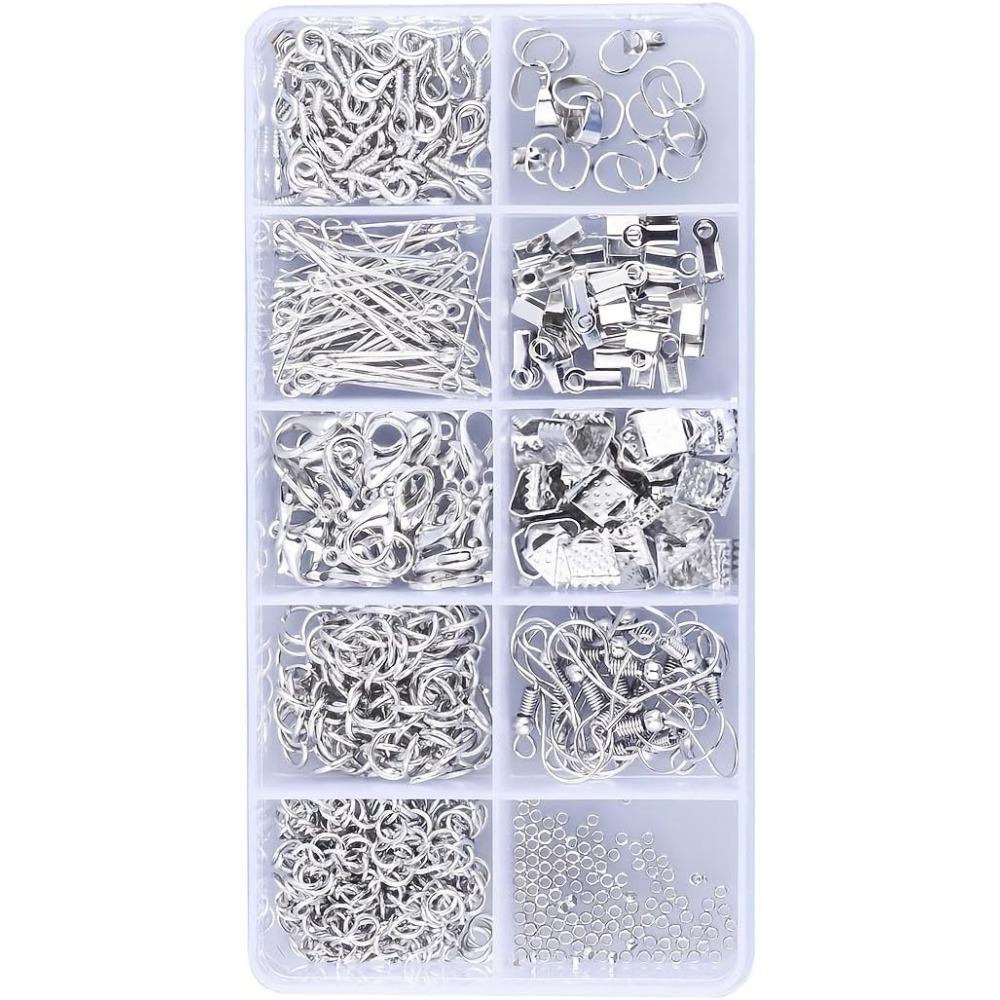 900pcs Jewelry Making Supplies Kit, Jewelry Repair Kit with Earrings Necklace Findings DIY Beads Plier Tools Set Jewelry Tool Set Jewelry