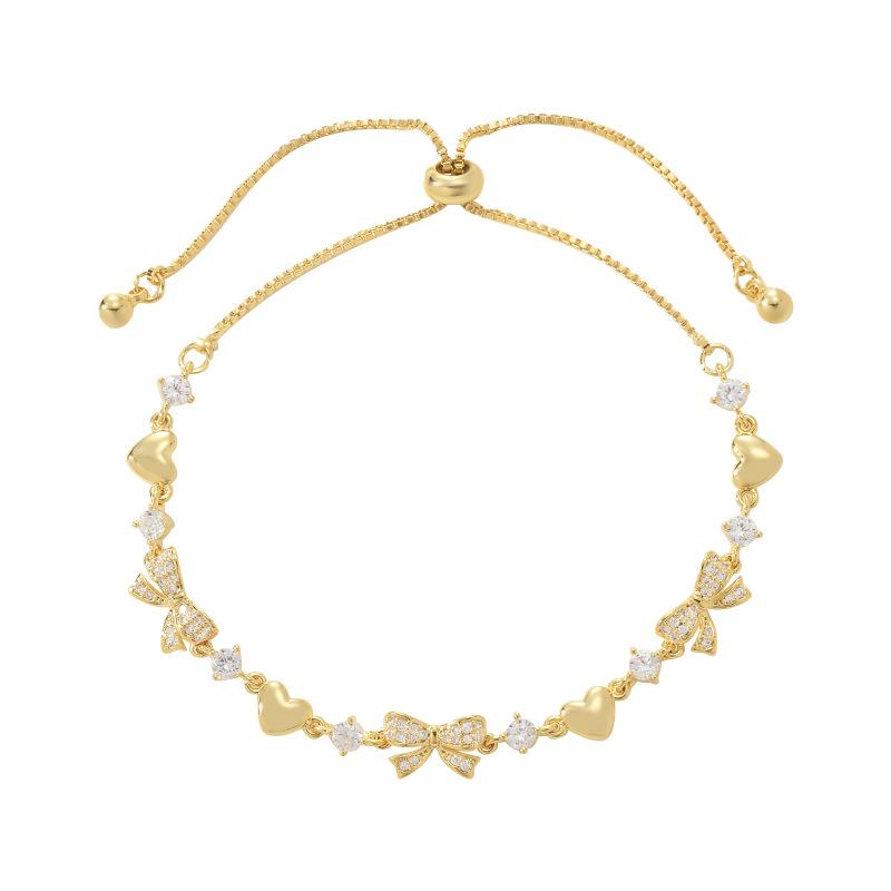 Adjustable Pull-out Bracelet Zircon Butterfly Heart Stylish Women's Chain Bangle Perfect Gift for 2026