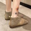Fashion Winter Flat Ankle Boots Vintage Fashion Women's Snow Boots Waterproof Warm Suede Warm Plush Fashion Women's Casual Cotton Boots