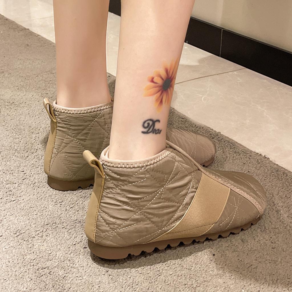 Fashion Winter Flat Ankle Boots Vintage Fashion Women's Snow Boots Waterproof Warm Suede Warm Plush Fashion Women's Casual Cotton Boots