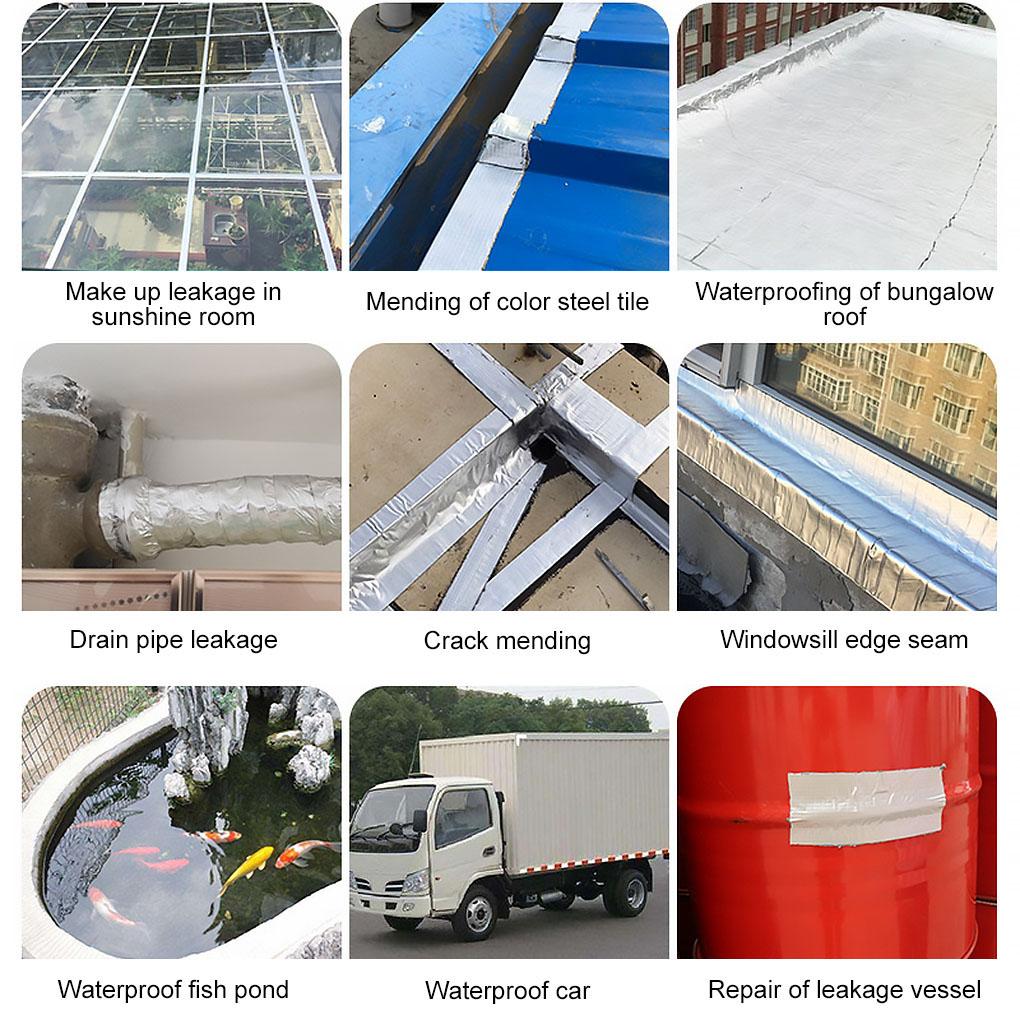 Hochtemperaturbeständiges Wasserdichtes Klebeband Aluminiumfolie Verdicken Butylband Wandriss Dachkanal Reparaturband 3-10M