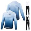 Mens Long Sleeve Cycling Jersey Set Road Bike Outfit Breathable Quick-Dry Performance Wear Outdoor Riding