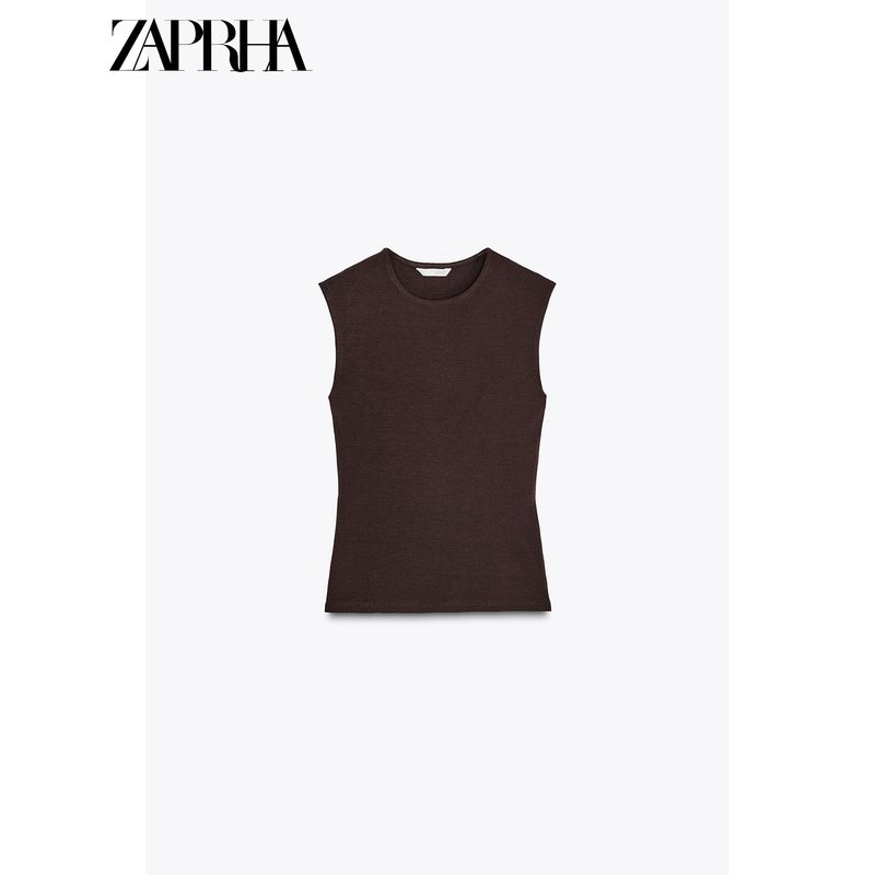 Zaprha 2025 New Arrival Sexy Multi-Color Cotton Blend Plaid round Neck Sleeveless Tops Female Slim Looking 2335151