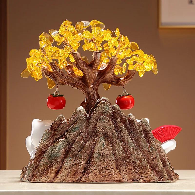 Lucky Cat Lantern Circle Lucky Money Tree Ornament Living Room Decoration Housewarming Opening Gift