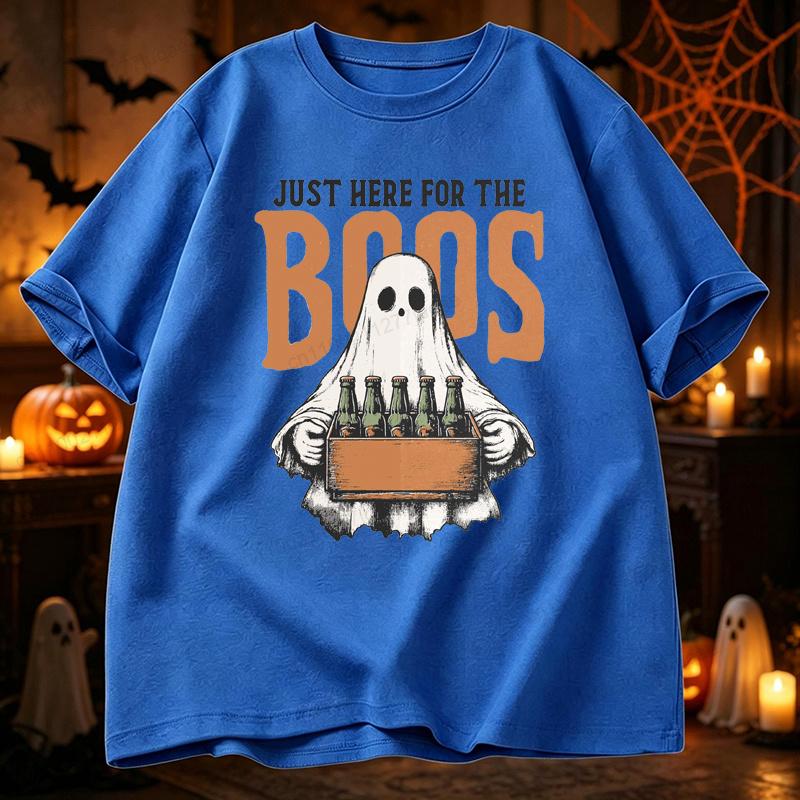 Retro Halloween T-shirt Graphic Clothing Just Here for The Boos Tshirts Short Sleeve Clothes Spooky Season Shirts Horror Tops