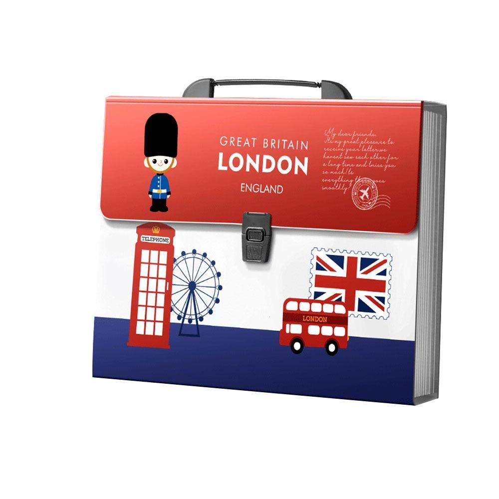 High Quality 13 Layer Expanding Folder Large Capacity British Style A4 File Bag Portable Data Sorting Folder Student Use