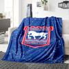 Ipswich Town FC Print Flannel Blanket High Quality Warm Comfortable Cover for All Seasons Perfect for Gifts Home Decor