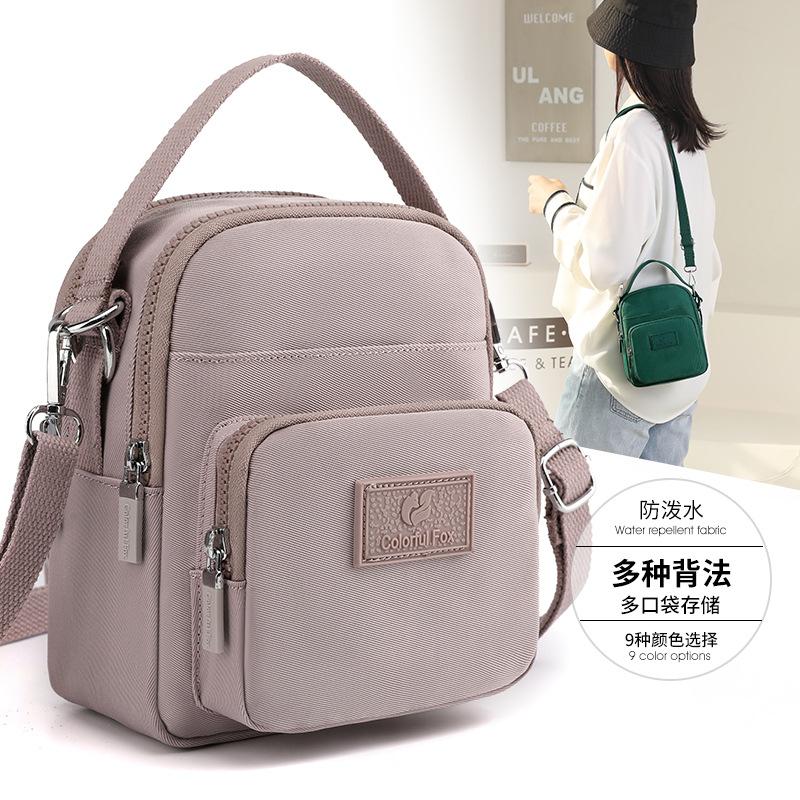 Women Shoulder Bag Summer Bag Casual Tote Outdoor Waterproof Nylon Handbag Solid Color Zipper Messenger Bags Coin Holder Purse