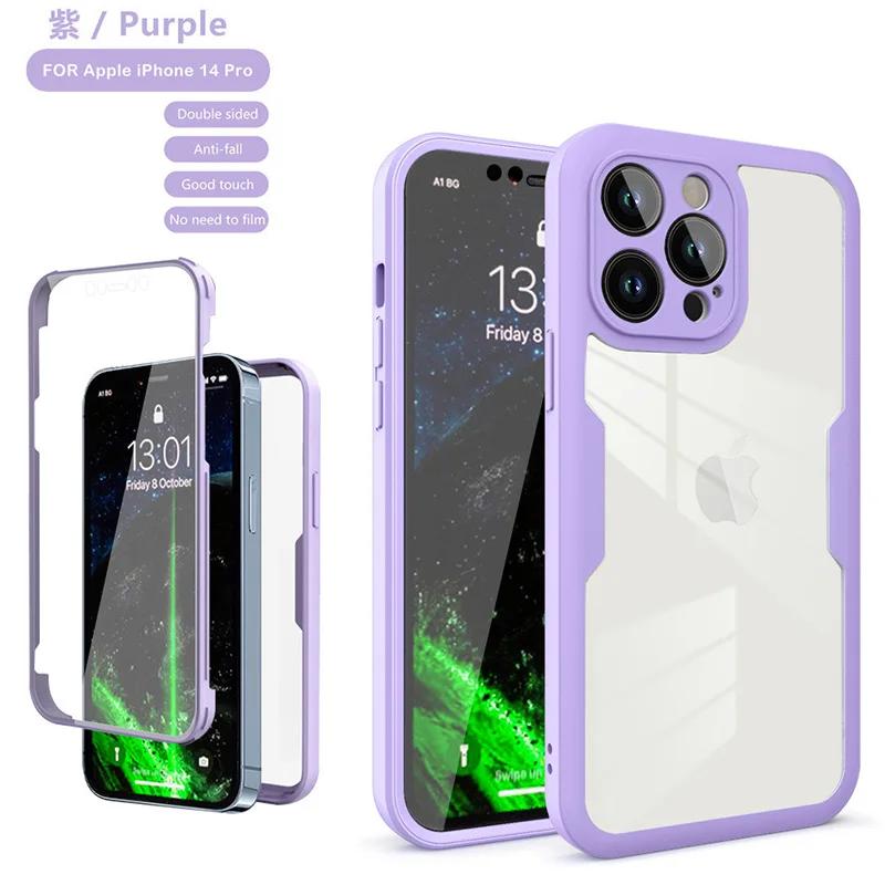 Clear 360 Full Wrap Phone Case for iPhone 16 Pro Max 15 14 13 12 11 SE2/SE3 Xr Xs 7 8 Plus Film With Lens Protection Back Cover