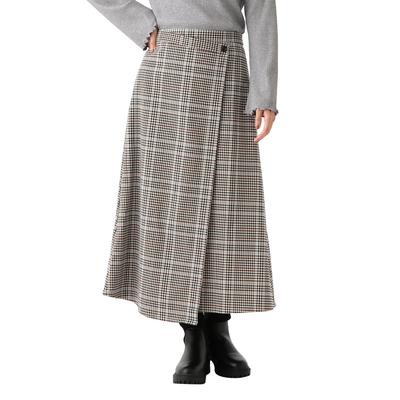 Afternoon Tea Living Skirt JG19 Check Wrap Skirt, Beige