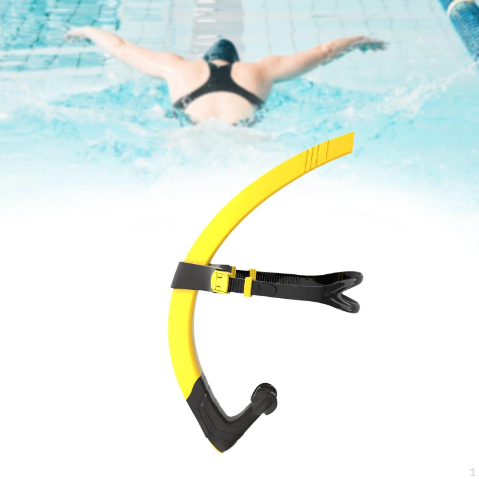 

Трубка для дайвинга с передней дыхательной трубкой для плавания, полусухая конструкция, регулируемое оголовье для мужчин Yellow