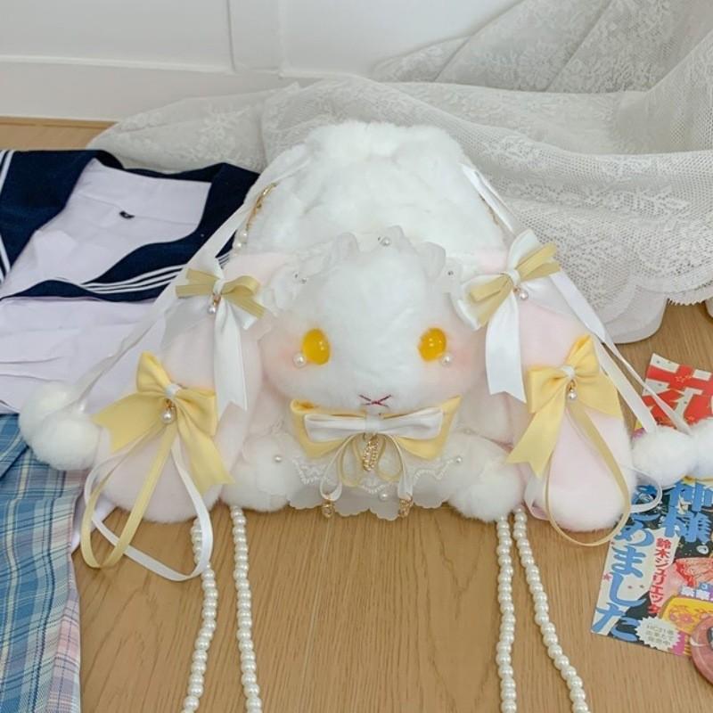 Lolita Plush Bunny Bag With Bow For Daily Use And Collectors Style