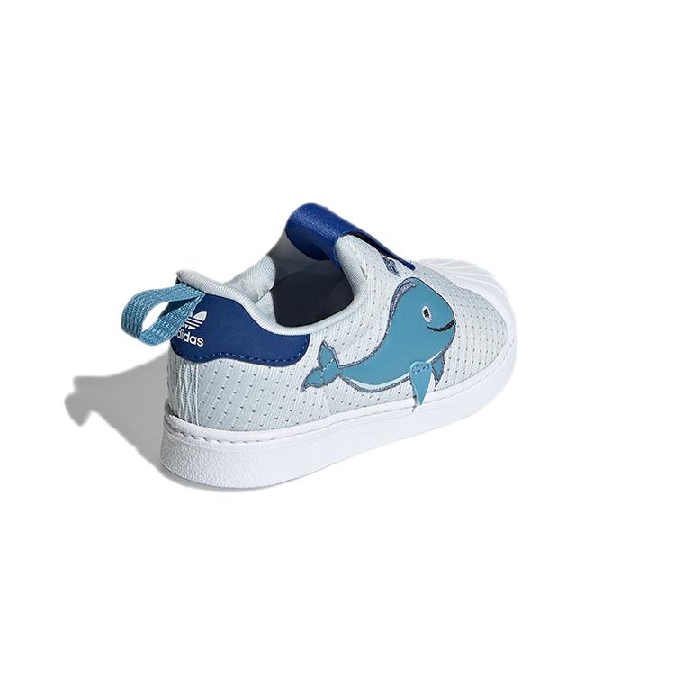 adidas Originals SUPERSTAR 360 Mesh Abrasion Resistant Low Top Toddler Shoes White/Blue Infant And Toddler FX4930