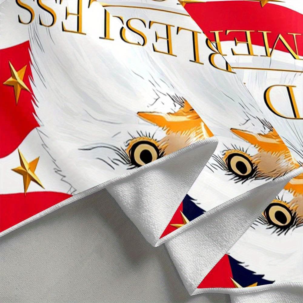 American Bald Eagle Beach Towel Single Sided 2D Quick Dry Soft Microfiber Towel For Beach Pool Spa Travel Patriotic Decor Gift