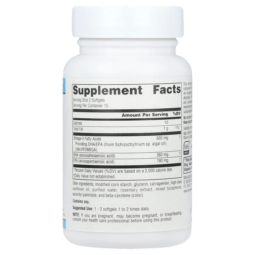 Source Naturals Vegan Omega-3 EPA-DHA 300 mg, 30 Vegan Softgels
