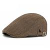 Men's Herringbone Wool Blend Newsboy Cap  Vintage Flat Cap for Casual/Cool Weather (5 Color Options)