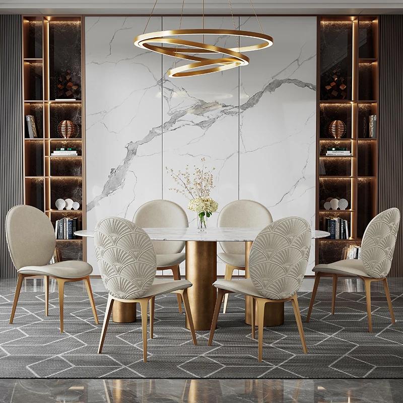 Italian Style Light Luxury Home Dining Chairs Simple Modern Hotel Restaurant Backrest Chair Cadeiras De Jantar Furniture