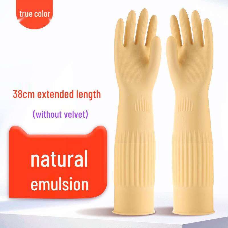 Waterproof Flocked Latex Gloves for Dishwashing & Household Chores