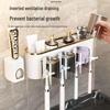 Wall-Mounted Electric Toothbrush and Toothpaste Holder with No-Drill Installation