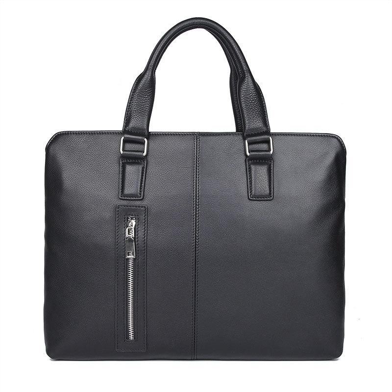 Jiameida Men's Genuine Leather Handbag - 14" Laptop Business Briefcase