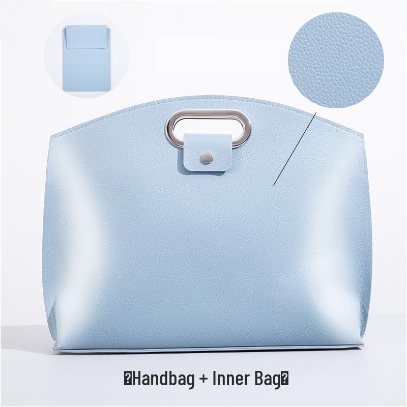 Premium Leather Handbag for 16" Tablet/Laptop, Business, Large Capacity, Document/File Storage