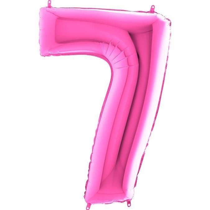 Foil Balloon Number 7 Pink Fuchsia - 102 Cm Grabo
