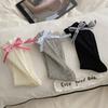 Plaid Bow Stacking Socks Small Fresh Black And White Gray Medium Tube Socks Trendy Ballet Style