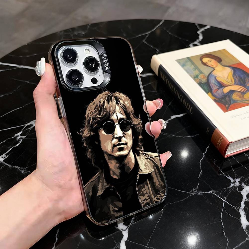 Classic J-John Singer L-Lennon JL Phone Case For iPhone 17,16,15,14,13,12,11 Plus,Pro Max,Colorful Silver Phone Case Funda Cover