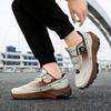 Neue Herren Outdoor Sneakers Mesh Atmungsaktive Wanderschuhe mit Drehknopf Männlicher Komfort Gummisohle Rutschfeste Wanderschuhe