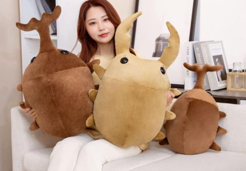 [dokidoki] Rhinoceros Beetle Plush Toy Cushion Body Pillow Cute and Fun Item for Events, Parties, Halloween, Christmas, and More. Cute and Moe